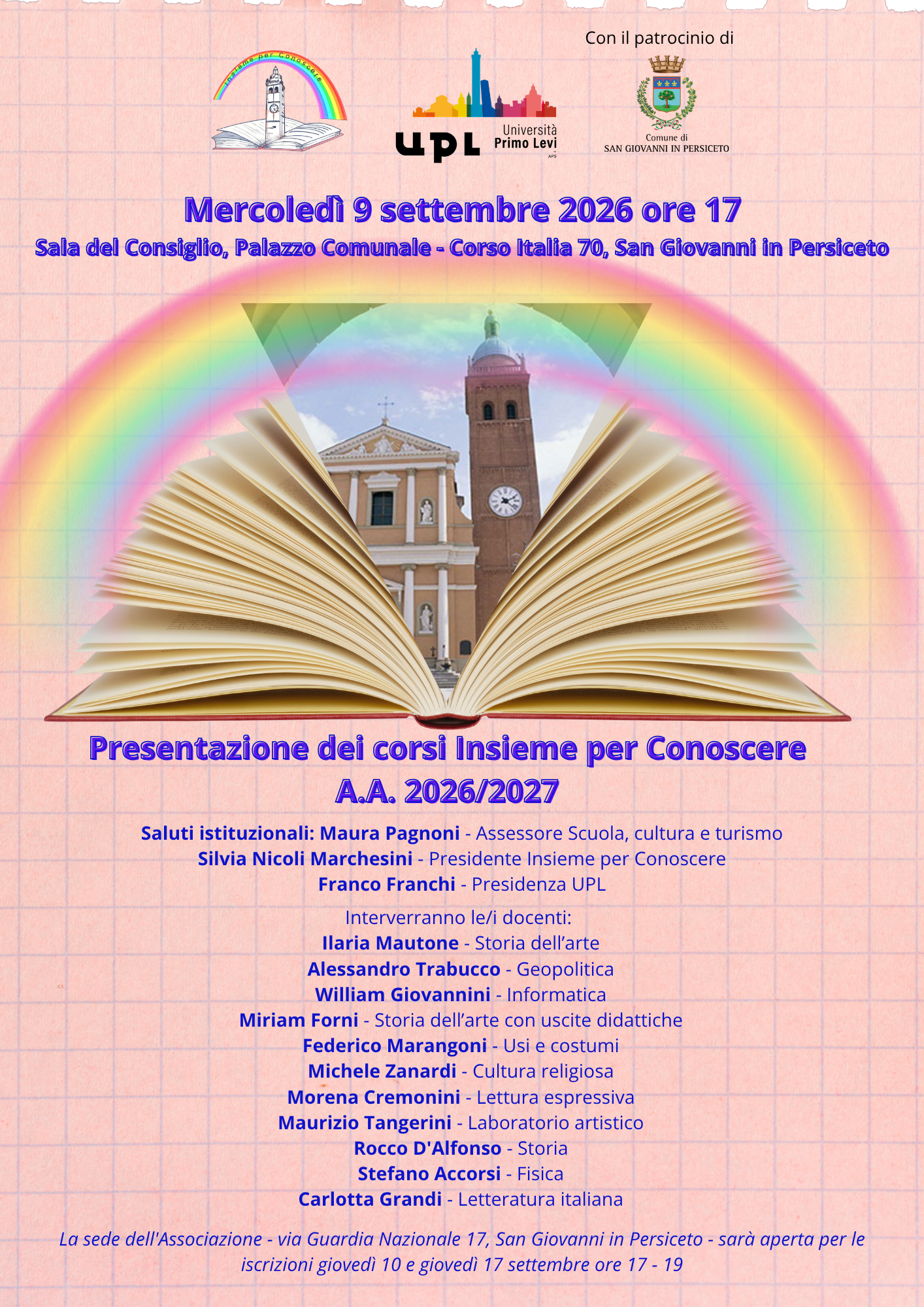 Presentazione dei corsi Insieme per Conoscere A.A. 2026/2027
