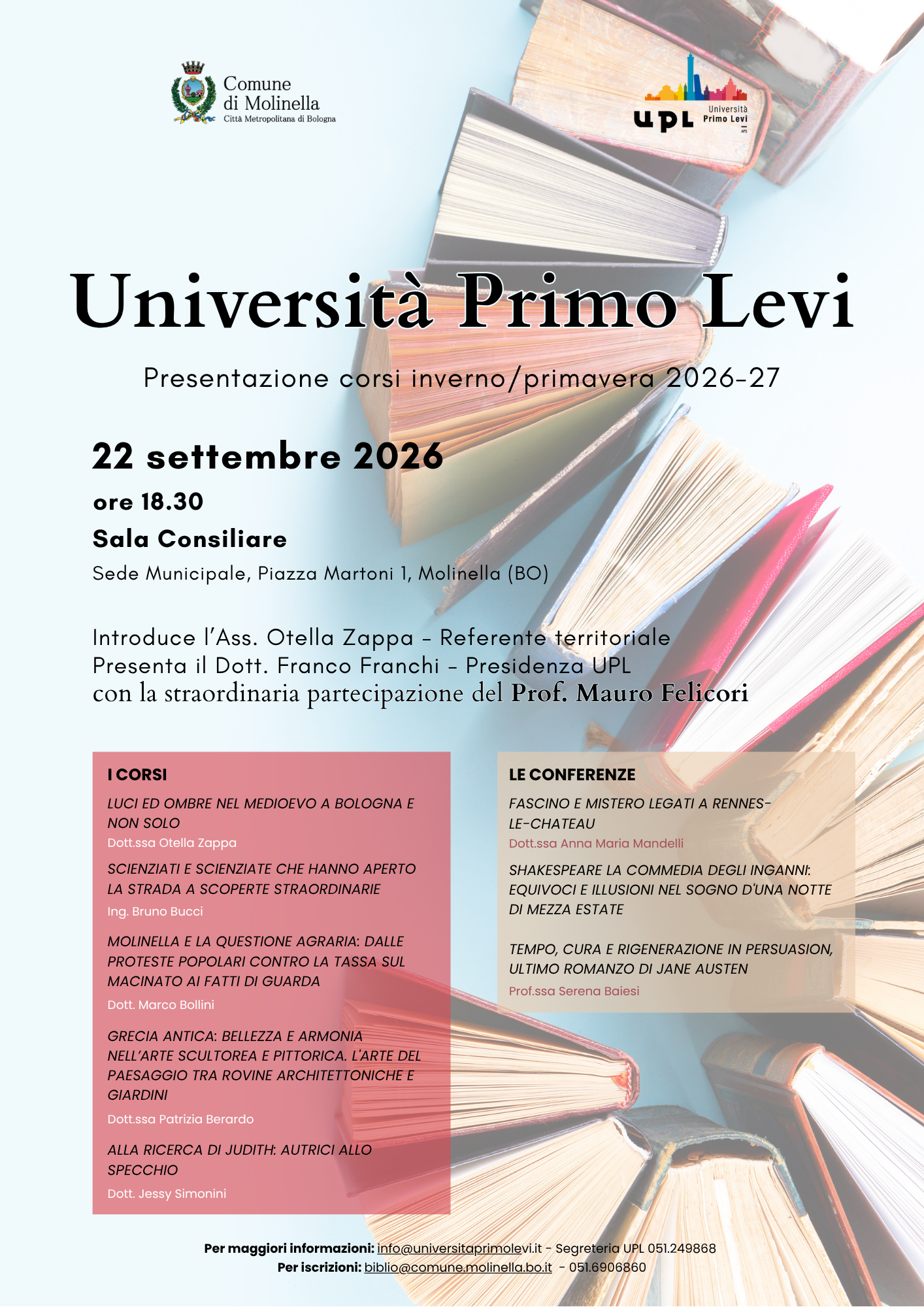 Presentazione dei corsi Molinella A.A. 2026/2027
