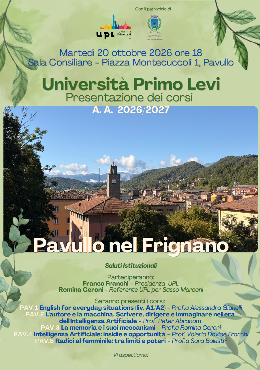 Presentazione dei corsi Pavullo nel Frignano A.A. 2026/2027