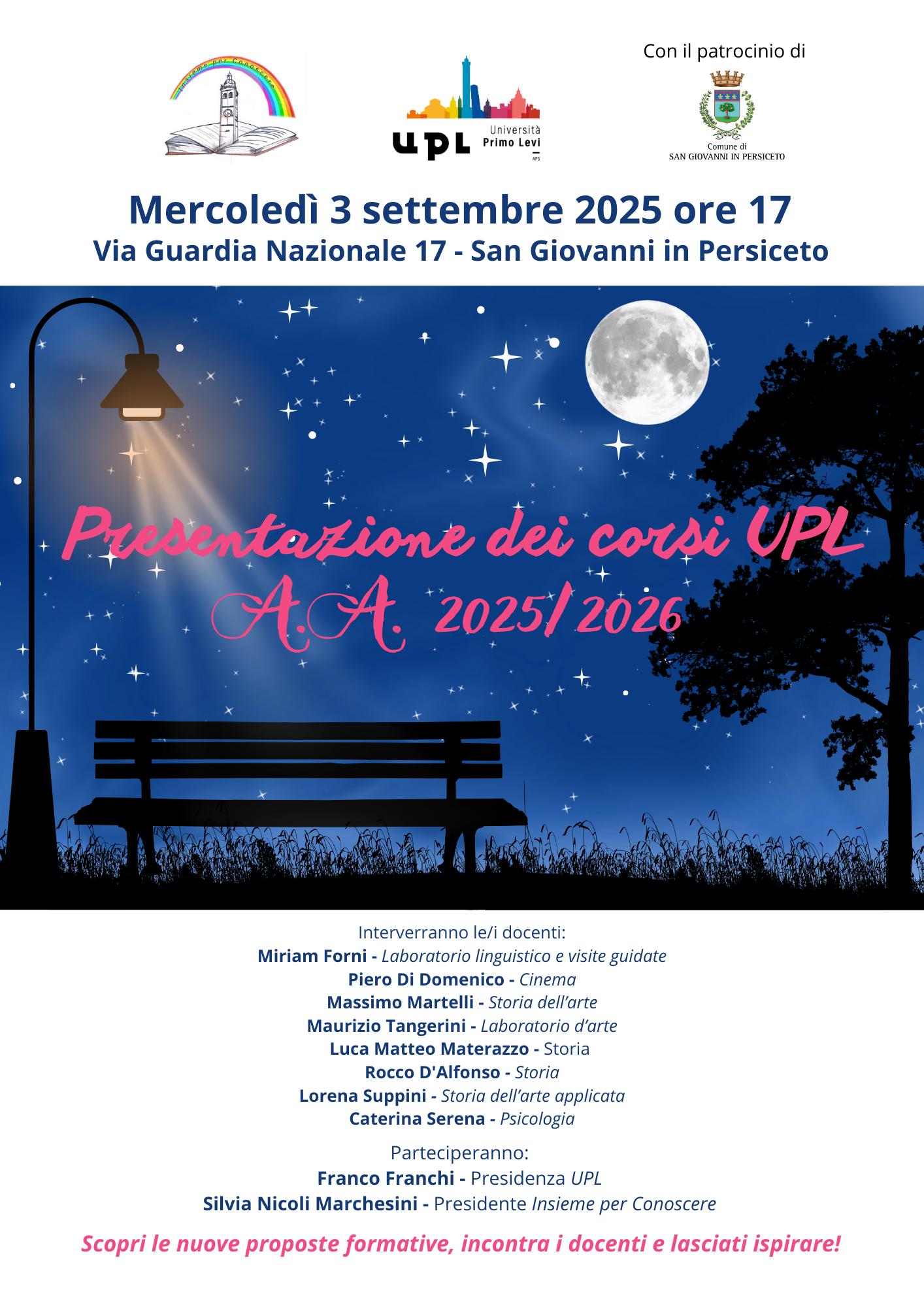 Evento di presentazione corsi 2025/26 a San Giovanni in Persiceto